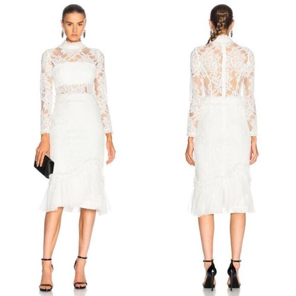 Alexis Anabella White Lace Bodycon Dress - Picture 4 of 9